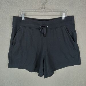 Athleta Balance 4" Shortie Shorts Size 1X Black Casual Tencel Blend French Terry